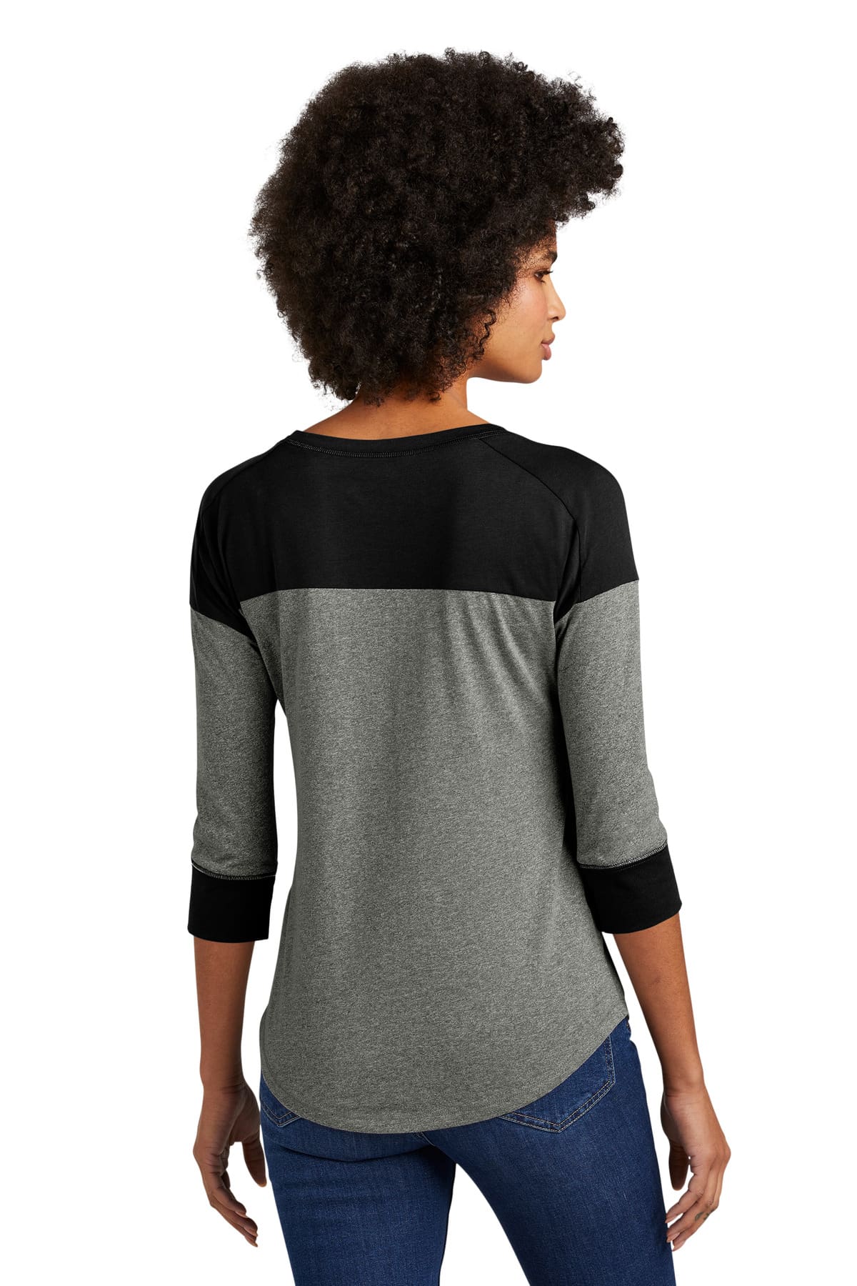 New Era  Ladies Heritage Blend 3/4-Sleeve Baseball Raglan Tee. LNEA104 - Image 2